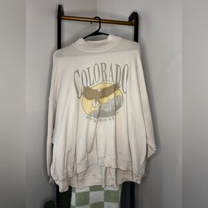 Colorado Rock Mountains Cream Sweater